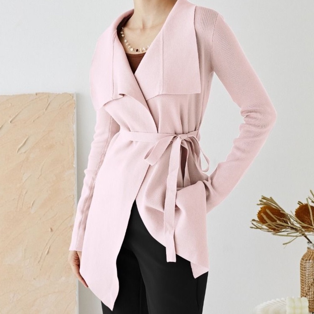Chicwish WIDE LAPEL TIE WAIST KNIT CARDIGAN - Picture 5 of 8